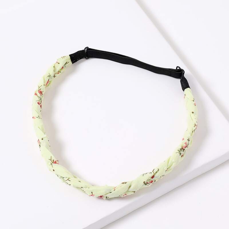 

Floral Pattern Braided Hair Band, Yellow