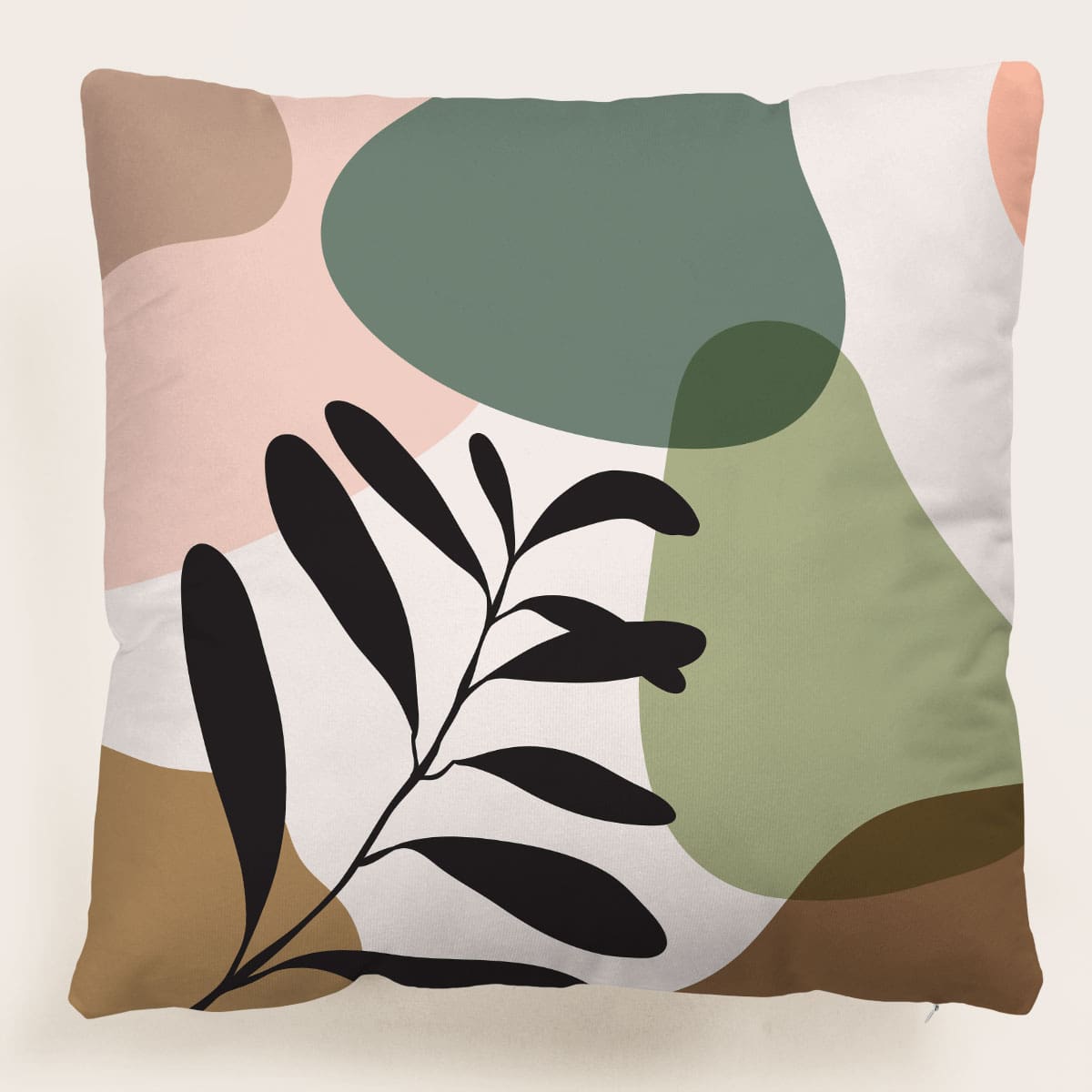 

Leaf Print Cushion Cover Without Filler, Multicolor