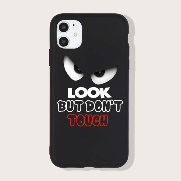 

Cartoon Graphic Phone Case, Black