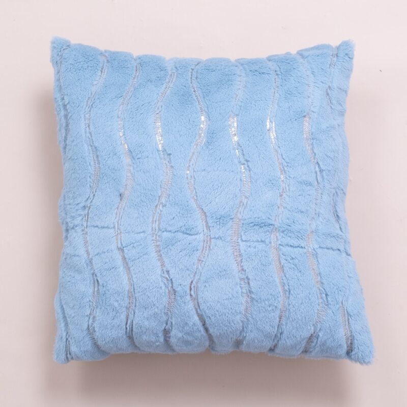 

Wave Plush Cushion Cover Without Filler, Blue