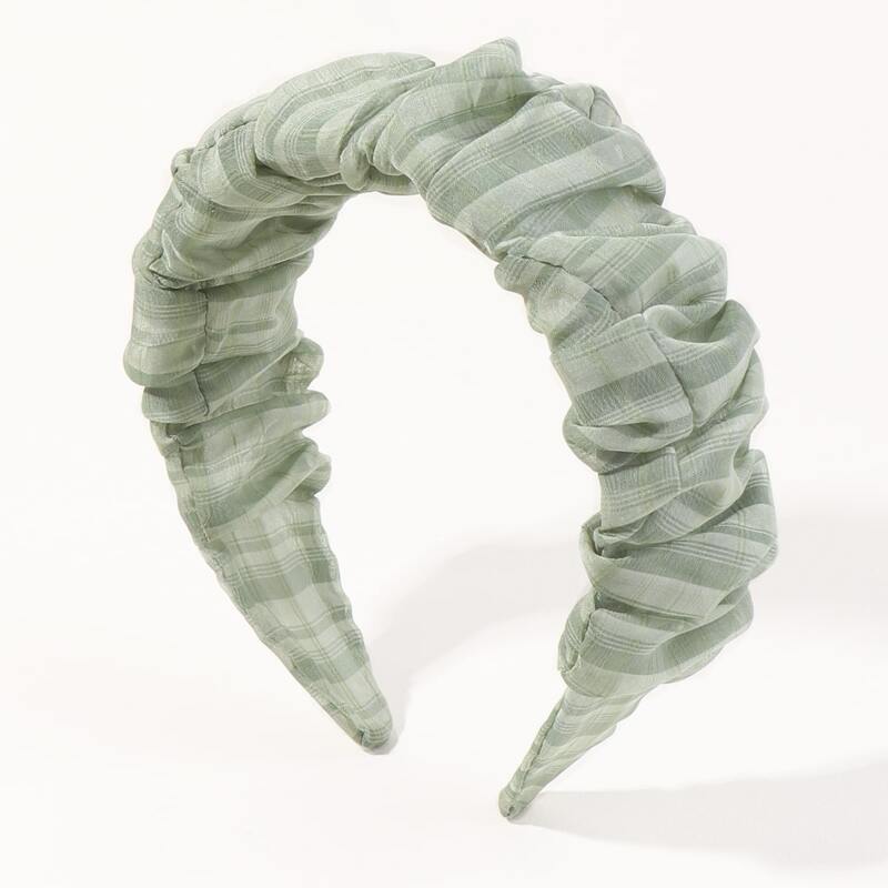 

Plaid Wide Headband, Green