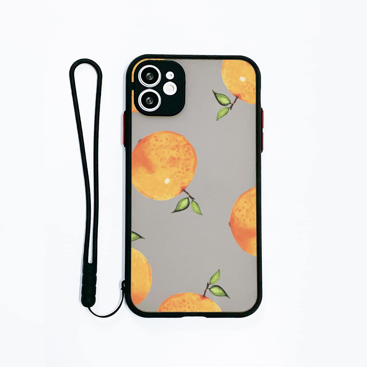 

Orange Print Phone Case With Lanyard, Multicolor