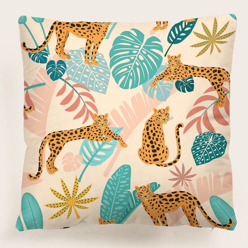 

Leopard Print Cushion Cover Without Filler, Multicolor