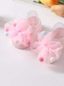 Bebé Calcetines tobilleros con diseño de lazo - Rosa - Ver 3