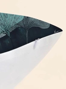 Ginkgo Leaf Print Cushion Cover Without Filler - Multicolor - View 2