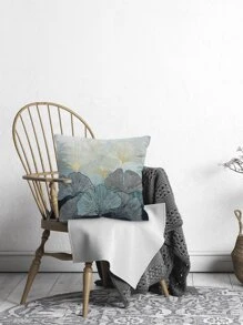 Ginkgo Leaf Print Cushion Cover Without Filler - Multicolor - View 5