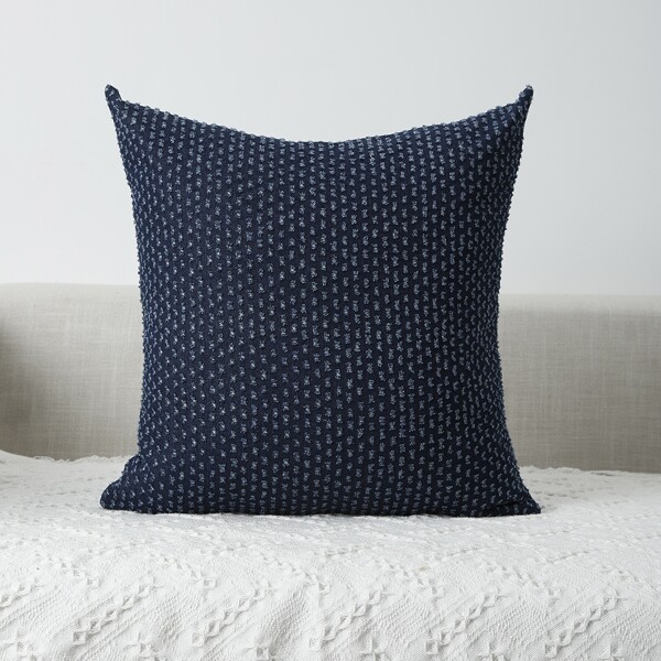 

Ripped Hole Detail Cushion Cover Without Filler, Blue