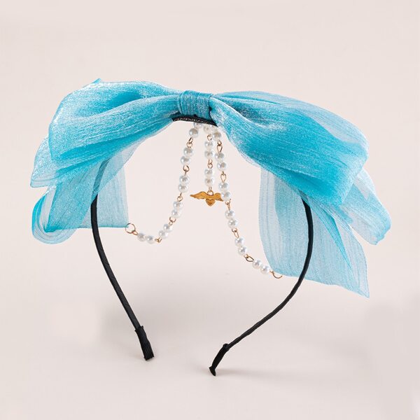 

Mesh Bow Decor Hair Hoop, Blue