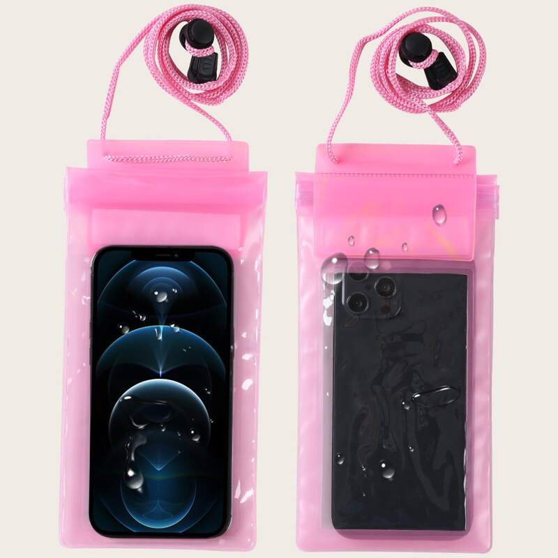 

1pc Waterproof Phone Bag, Pink