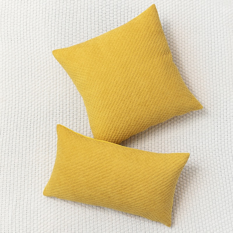 

1pc Solid Color Cushion Cover Without Filler, Yellow