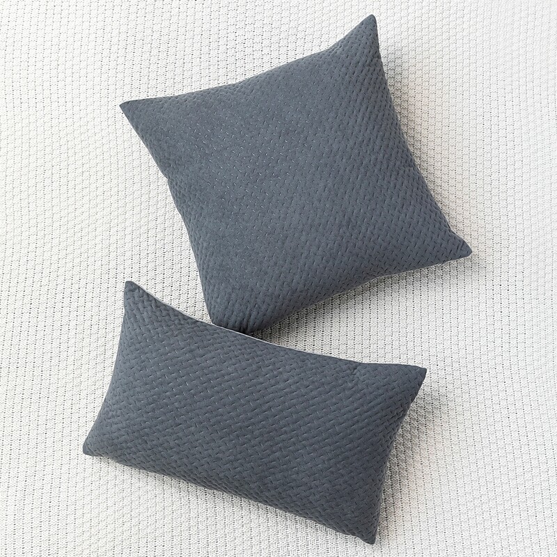 

1pc Solid Color Cushion Cover Without Filler, Grey