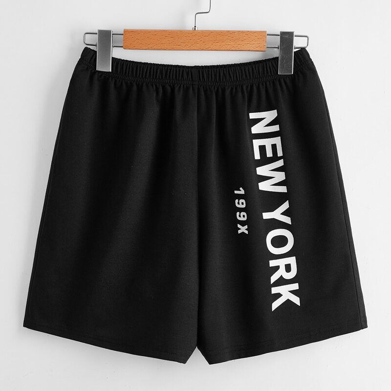 

Letter Graphic Shorts, Black