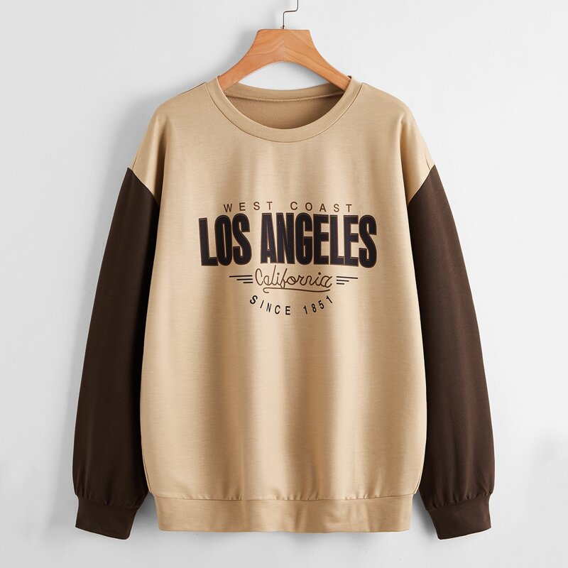 

Colorblock Letter Graphic Sweatshirt, Multicolor