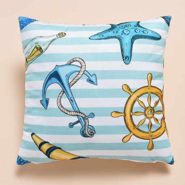 

Cartoon Graphic Cushion Cover Without Filler, Multicolor