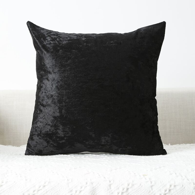 

Solid Color Cushion Cover Without Filler, Black