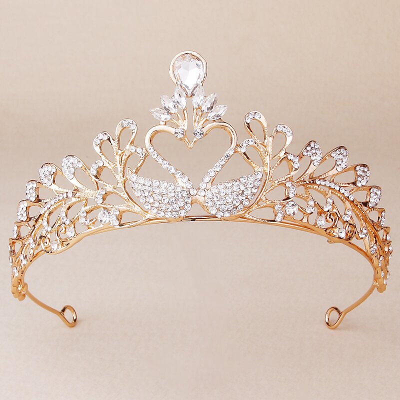 

Rhinestone Crown Design Headband, Gold