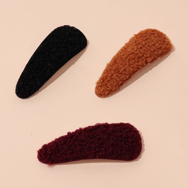 

3pcs Snap Hair Clip, Multicolor