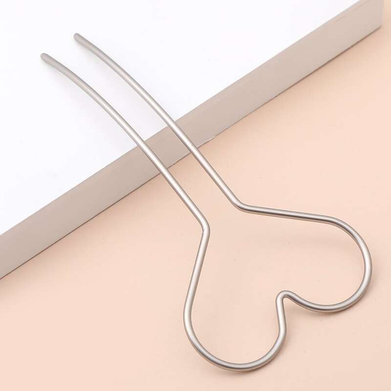 

Heart Design Hair Pin, Silver