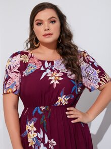 SHEIN Vestidos Tallas Grandes Floral Sencillo - Multicolor - Ver 4