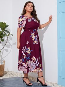 SHEIN Vestidos Tallas Grandes Floral Sencillo - Multicolor - Ver 5