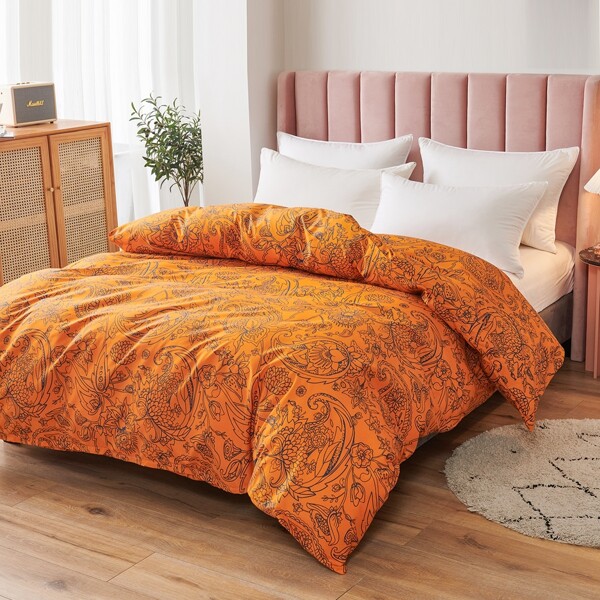 

Graphic Print Duvet Cover Without Filler, Multicolor