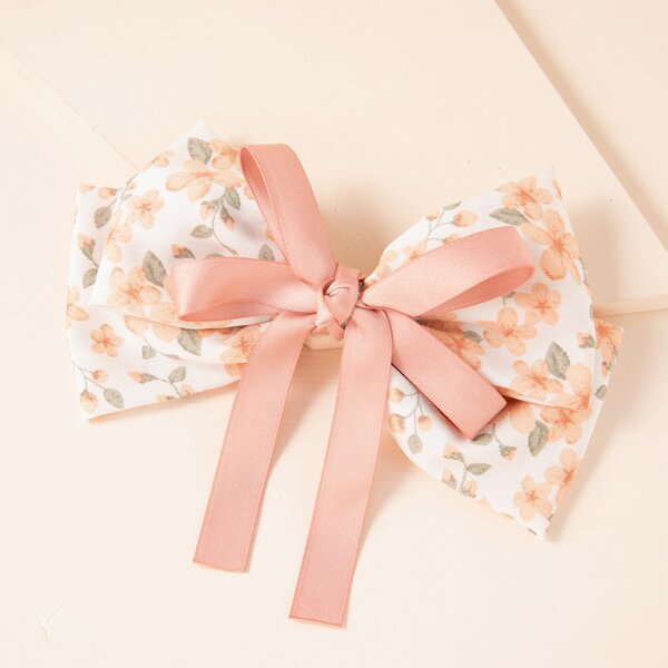 

Bow Hair Clip, Coral pink