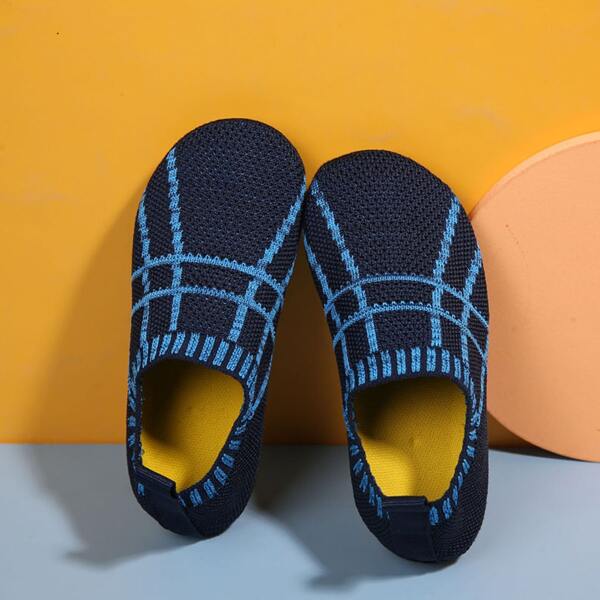 

Toddler Geo Graphic Slip On Flats, Navy blue