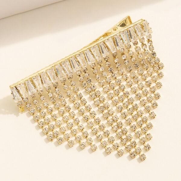 

Rhinestone Decor Hair Clip, Gold