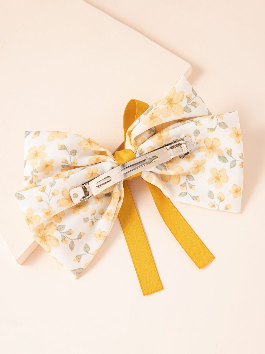 WANYI Fermaglio Capelli Donna Fiocco Mollette Capelli Fiocco con Paillettes Eleganti Hair Clip con Coda Lunga Accessorio per Donne e Ragazze(Oro