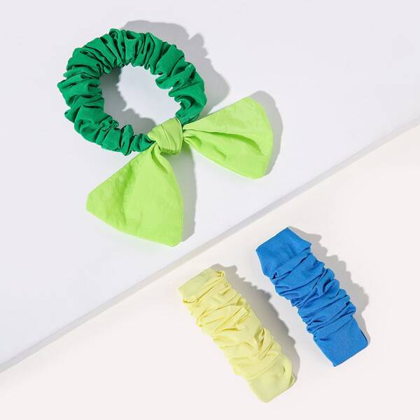 

2pcs Hair Clip & 1pc Hair Tie, Multicolor