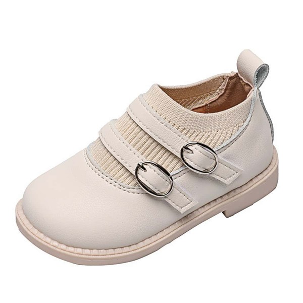 

Toddler Girls Knit Detail Slip On Flats, White