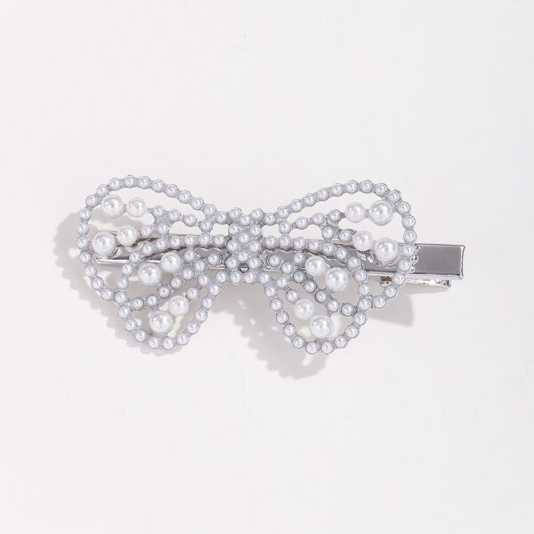 

Faux Pearl Decor Hair Clip, Grey