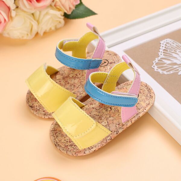 

Baby Girl Colorblock Velcro Strap Sandals, Yellow