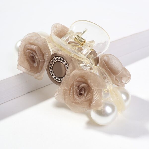 

Faux Pearl Decor Hair Claw, Multicolor