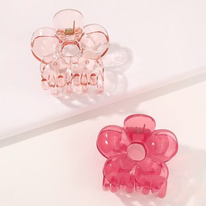 2pcs Flower Design Hair Claw
