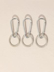 3 pièces Porte-clés simple sans clé - Argent - Voir 1