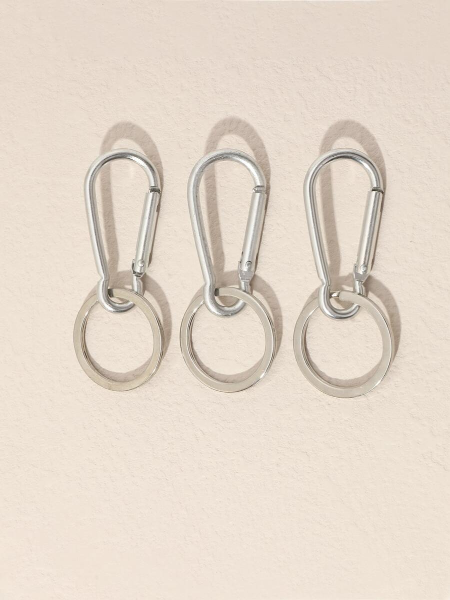 3 pièces Porte-clés simple sans clé - Argent - Voir 1