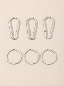 3 pièces Porte-clés simple sans clé - Argent - Voir 3