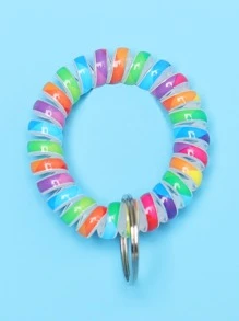 Coil Wristband Decor Keychain - Multicolor - View 1