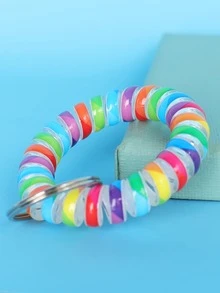 Coil Wristband Decor Keychain - Multicolor - View 2