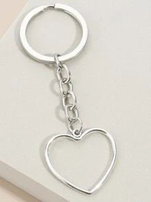 Heart Pendant Keychain Valentine's Day Valentines - Silver - View 2