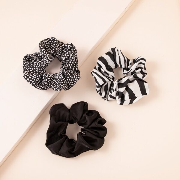 

3pcs Graphic Scrunchies, Multicolor