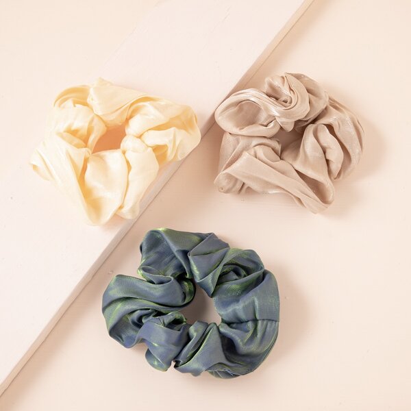 

3pcs Simple Scrunchies, Multicolor