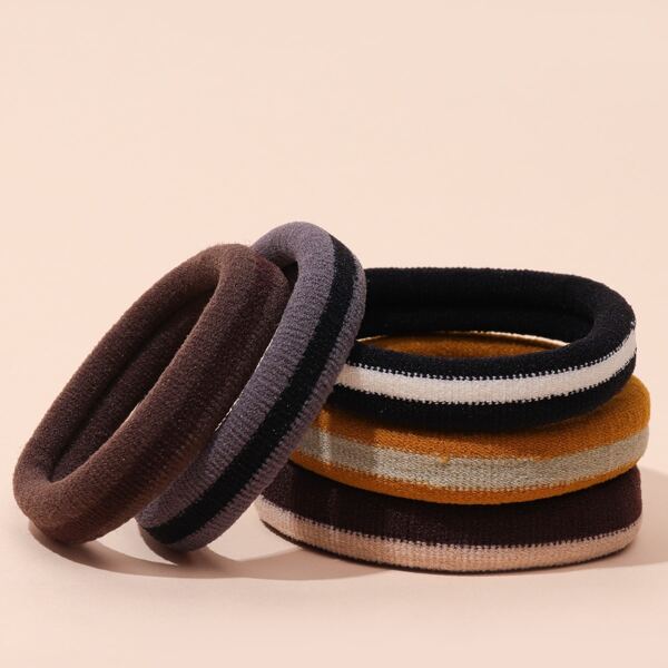 

5pcs Simple Hair Tie, Multicolor