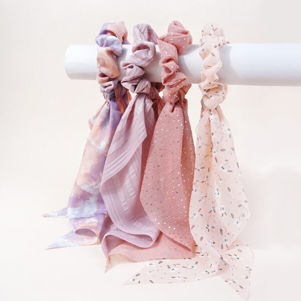 

4pcs Scarf Hair Tie, Multicolor
