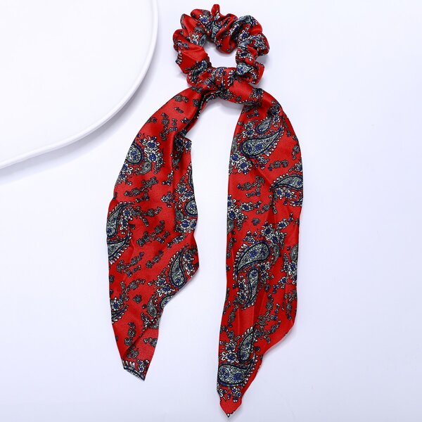 

Paisley Print Hair Tie, Red