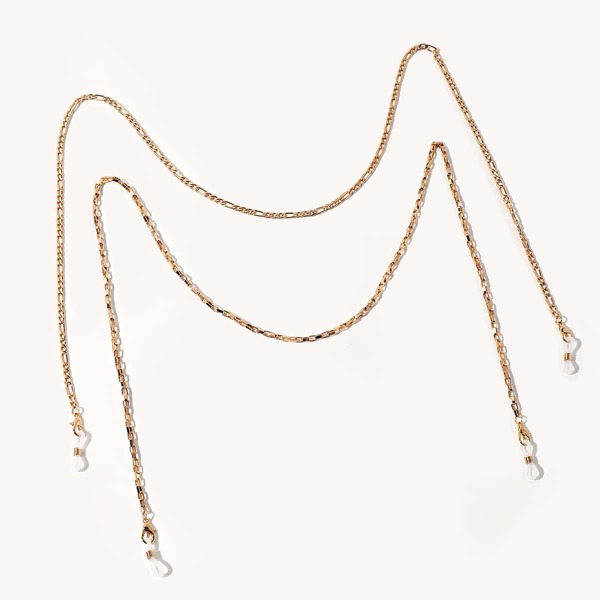 

2pcs Toddler Kids Minimalist Glasses Chain, Gold