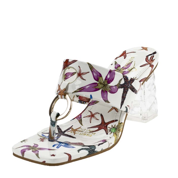 

Allover Starfish Pattern Thong Mules, Multicolor