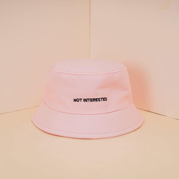

Toddler Kids Letter Embroidered Bucket Hat, Pink