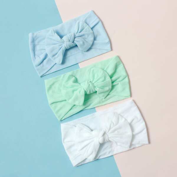 

3pcs Baby Bow Decor Hair Band, Multicolor
